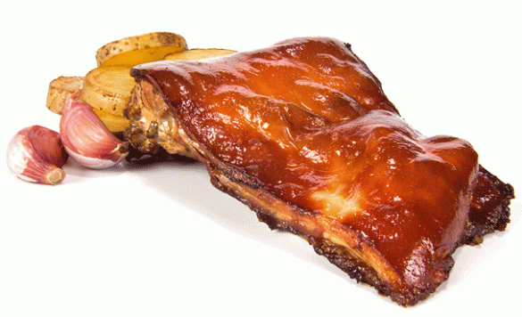 Costillar de cochinillo confitado