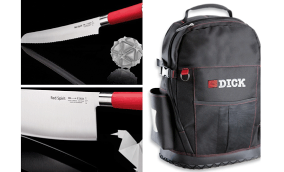 Cuchillos y mochila de Dick