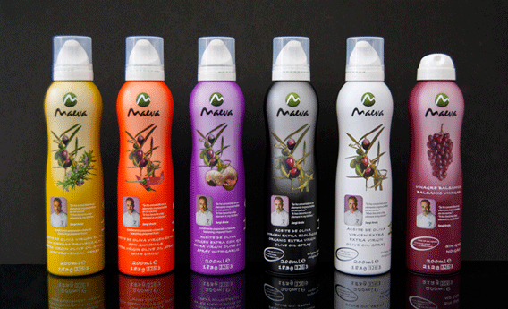 La gama completa de aceites y vinagre en spray Maeva