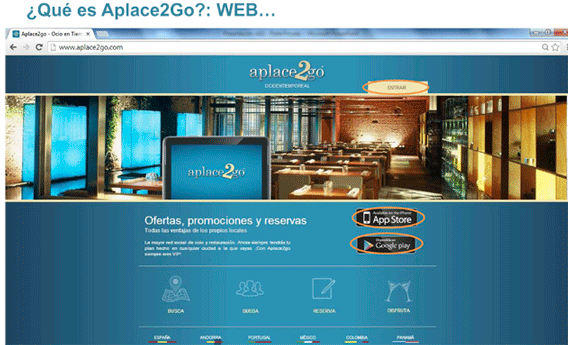 La home de Aplace2Go