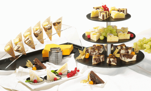 Los triángulos mini en un buffet