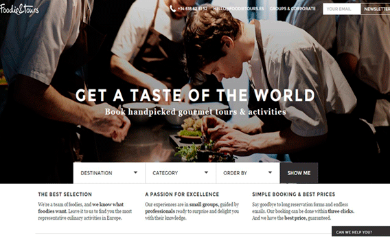 La home de Foodieandtours.com