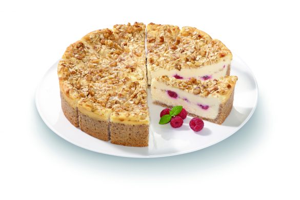 Tarta de Queso Suprema con Frambuesa y Granola, nueva Tarta del Año de Erlenbacher