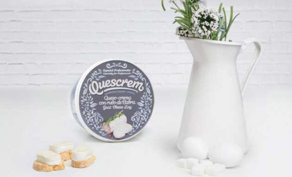 Tarrina de Quescrem con rulo de cabra