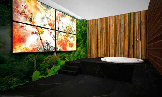 Recreación del baño del hotel