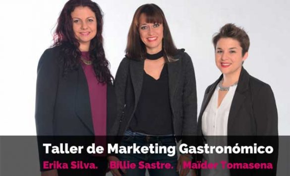 Las especialistas que impartirán el Taller: Erika Silva,, Billie Sastre y Maïder Tomasena