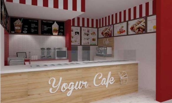 Interior de un local Yogur Café