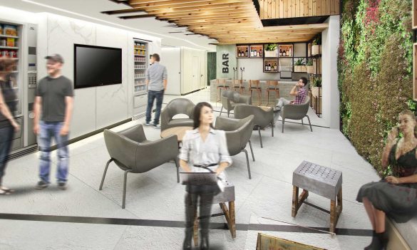 Lobby de uno de los hostales de The Hostel Box