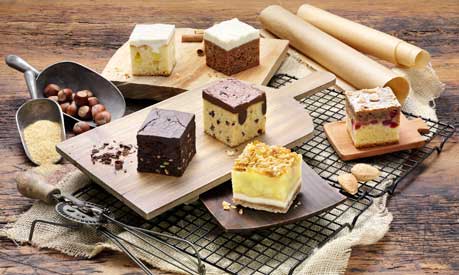 Las seis variedades de "Cube Cakes" de Erlenbacher