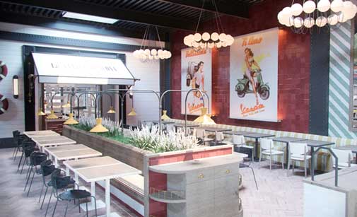 La cuidada decoración de los locales Icona