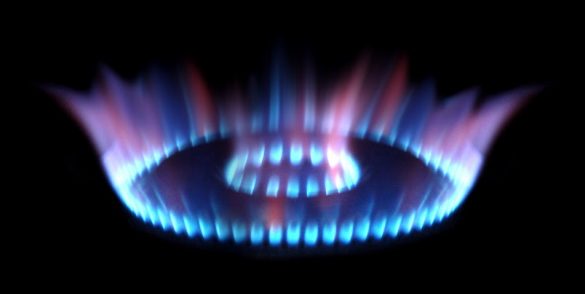 Llama de un quemador de cocina