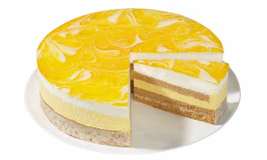 Pastel crujente de yogur y mango de Erlenbacher