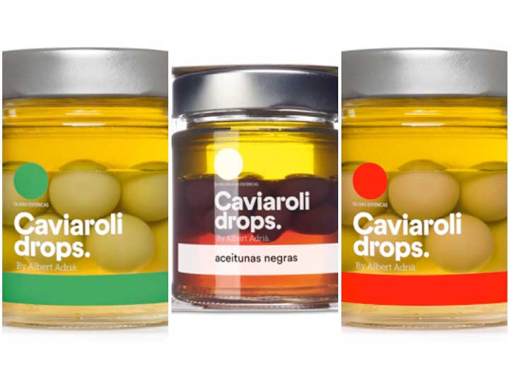 Profesionalhoreca, Los tres tipos de las olivas  Caviaroli Drops: verdes, negras y picantes