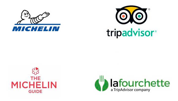 Profesionalhoreca, logos de Michelin. TripAdvisor y ElTenedor