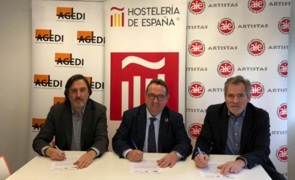profesionalhoreca, Hosteleria de España renueva su convenio con las entidades Agedi y AIE