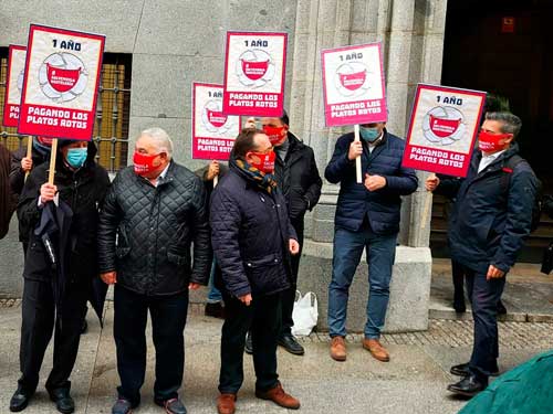 Profesionalhoreca, protesta de hosteleros en Madrid