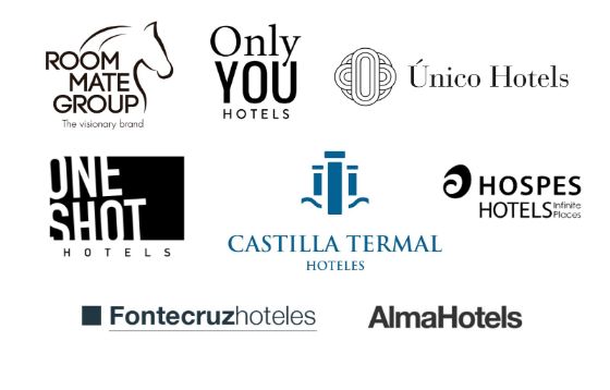 Profesionalhoreca, logotipos de Alma Hoteles, Castilla Termal, Fontecruz Hotels, Hospes Hotels, One Shot Hotels, Only You Hotels, Único Hotels y Room Mate Hotels