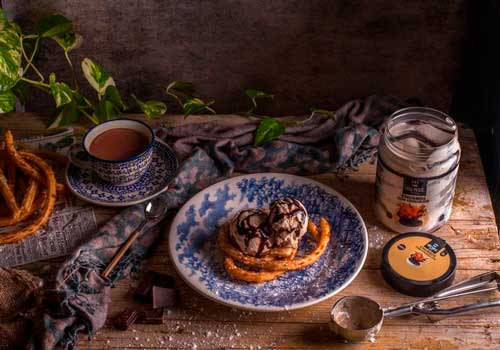 Profesionalhoreca, helado de churros con chocolate de La Ibense