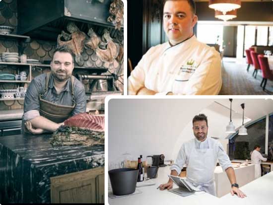 Profesionalhoreca, los chefs Marcos Campos, Bradley Manchester (arriba) y Pablo Montoro (debajo), que  estarán en Mediterránea Gastrónoma