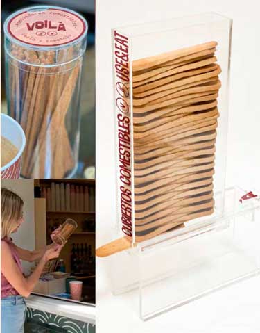 Profesionalhoreca, dispensadores de los cubiertos comestibles Voilá