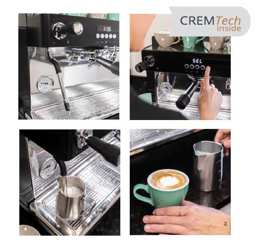 Profesionalhoreca, máquina de café EX3 de Crem con SmartSteam, varilla de vapor automática