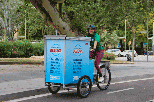 profesionalhoreca, reparto de Pascual con Cargobici en Barcelona