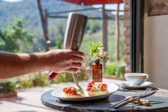 Profesionalhierca, plato del restaurante del Gran Hotel Mas d'en Bruno