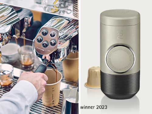 Profesionalhoreca, Máquina de café Eagle Tempo de la marca Victoria Arduino, y cafetera portátil de cápsulas Minipresso NS2, de Wacaco