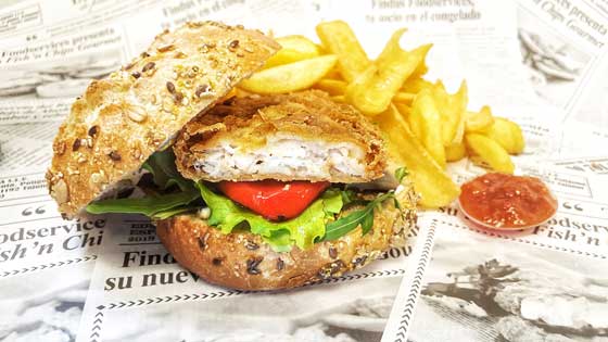 Profesionalhoreca, hamburguesa de Fish'n Chips Gourmet de Findus Food Services