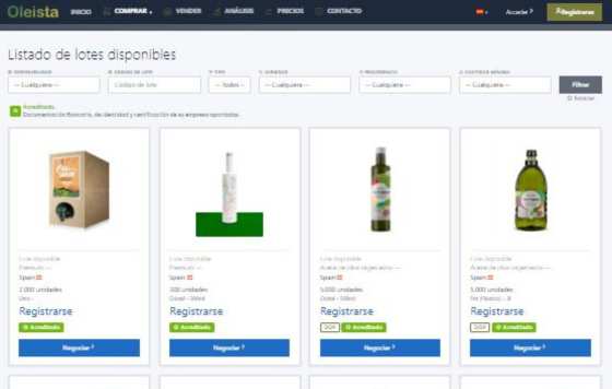 Oleista: La plataforma de compra y venta online de aceite de oliva envasado para profesionales