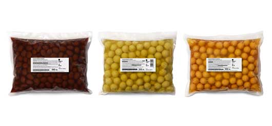 Proefesional Horeca, olivas esféricas Caviaroli Drops en bolsa para horeca