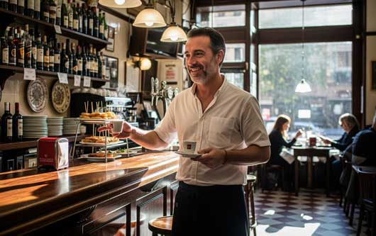 Profesionalhoreca, hostelero en un bar restaurante