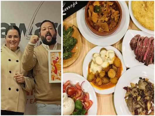 Profesional horeca, propietarios y diferentes platos del madrileño Bar Barroja, Mejor restaurante de España en los Premios Just Eat 2025