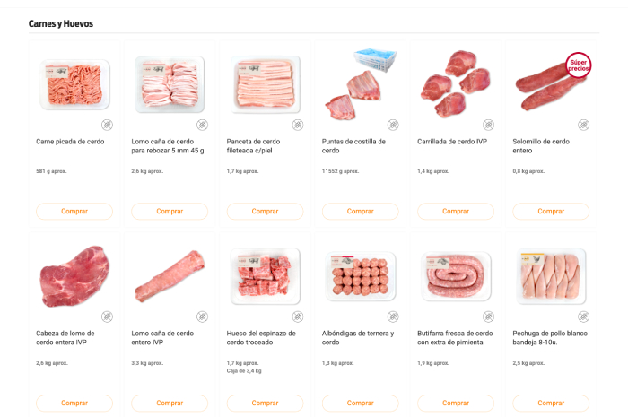 Profesional Horeca, carnes en la tienda on-line de bonArea Foodservice