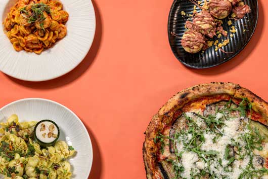 Profesional Horeca, platos de La Burratina, la enseña italiana del grupo Lew Brand