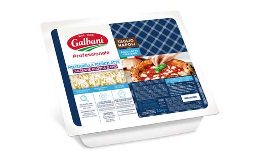Proesional Horeca, Mozzarella Fiordilatte Taglio Napoli de Galbani Professionale, Lactalis Foodservice, especial para pizza napolitana