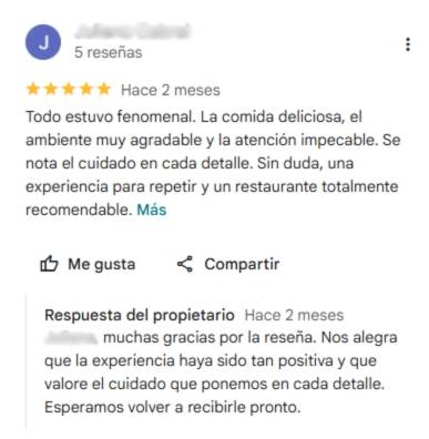 Profesional Horeca, reseñas Google, SEO local para restaurantes