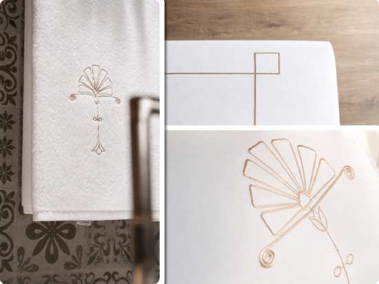 Profesional Horeca, bordados de Vayoil Textil creados para el hotel Palacio Santa Clara, en Valencia