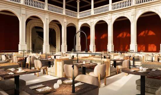 Profesional Horeca, restaurante y claustro del hotel Palacio de Avellaneda, de Castilla Termal