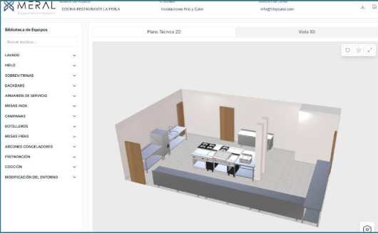 Profesional Horeca, aplicación Meral para el diseño de proyectos de cocina en 3D