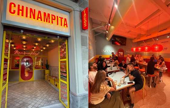 ProfesionalHoreca- entrada e interior de la taquería mexicana Chinampita Barcelona